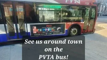 PHYX advertising on PVTA bus